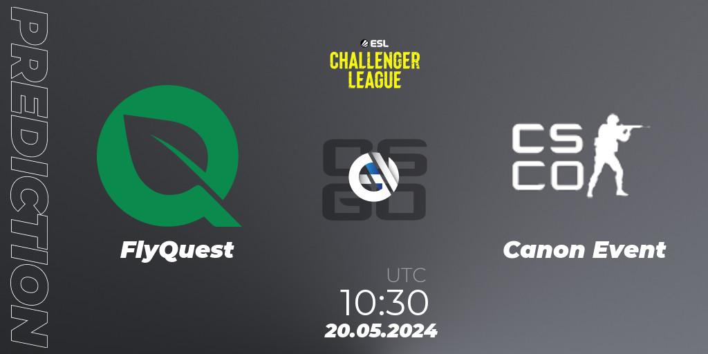 Prognose für das Spiel FlyQuest VS Canon Event. 20.05.2024 at 10:30. Counter-Strike (CS2) - ESL Challenger League Season 47: Oceania
