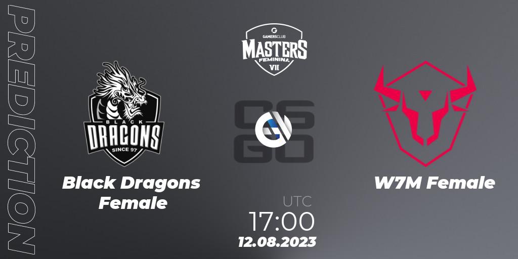 Prognose für das Spiel Black Dragons Female VS W7M Female. 12.08.23. CS2 (CS:GO) - Gamers Club Masters Feminina VII
