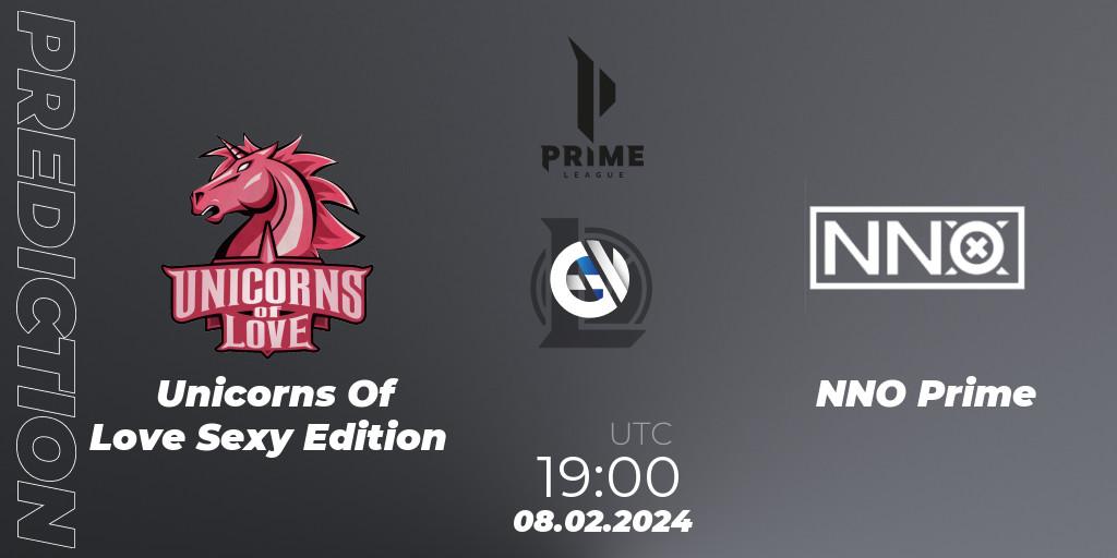 Prognose für das Spiel Unicorns Of Love Sexy Edition VS NNO Prime. 08.02.24. LoL - Prime League Spring 2024 - Group Stage