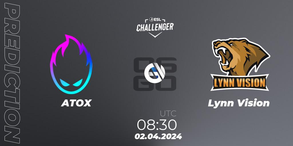 Prognose für das Spiel ATOX VS Lynn Vision. 02.04.24. CS2 (CS:GO) - ESL Challenger #57: Asian Closed Qualifier