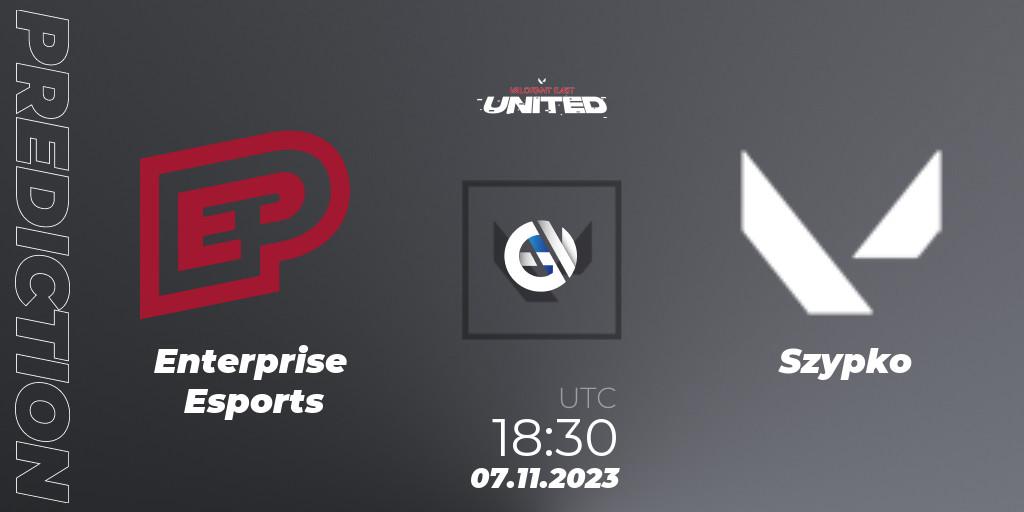 Prognose für das Spiel Enterprise Esports VS Szypko. 07.11.23. VALORANT - VALORANT East: United: Season 2: Stage 3 - Finals