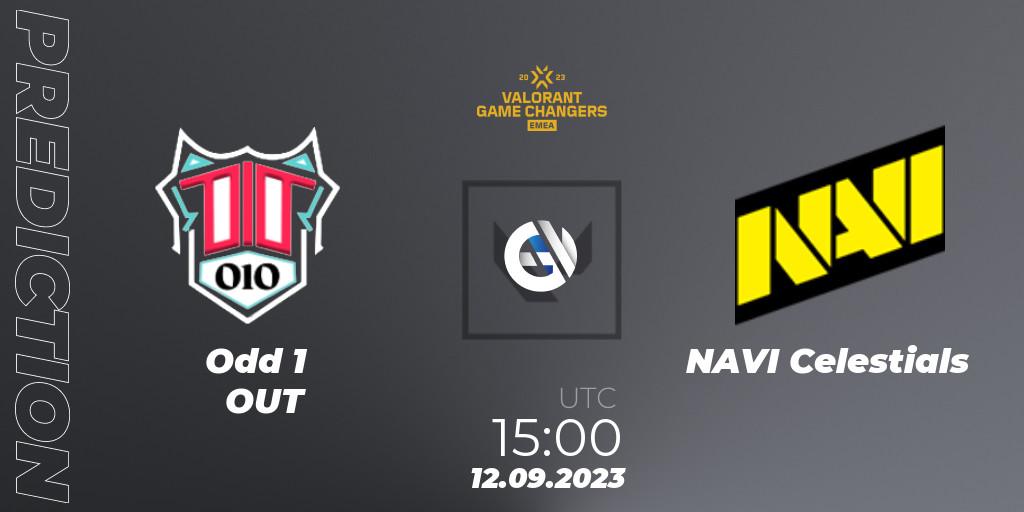 Prognose für das Spiel Odd 1 OUT VS NAVI Celestials. 12.09.2023 at 18:00. VALORANT - VCT 2023: Game Changers EMEA Stage 3 - Group Stage
