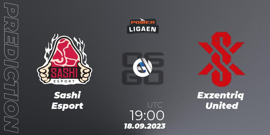 Prognose für das Spiel Sashi Esport VS Exzentriq United. 18.09.2023 at 19:00. Counter-Strike (CS2) - POWER Ligaen Season 24 Finals