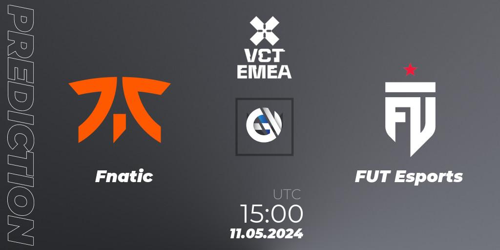 Prognose für das Spiel Fnatic VS FUT Esports. 11.05.2024 at 15:00. VALORANT - VCT 2024: EMEA Stage 1