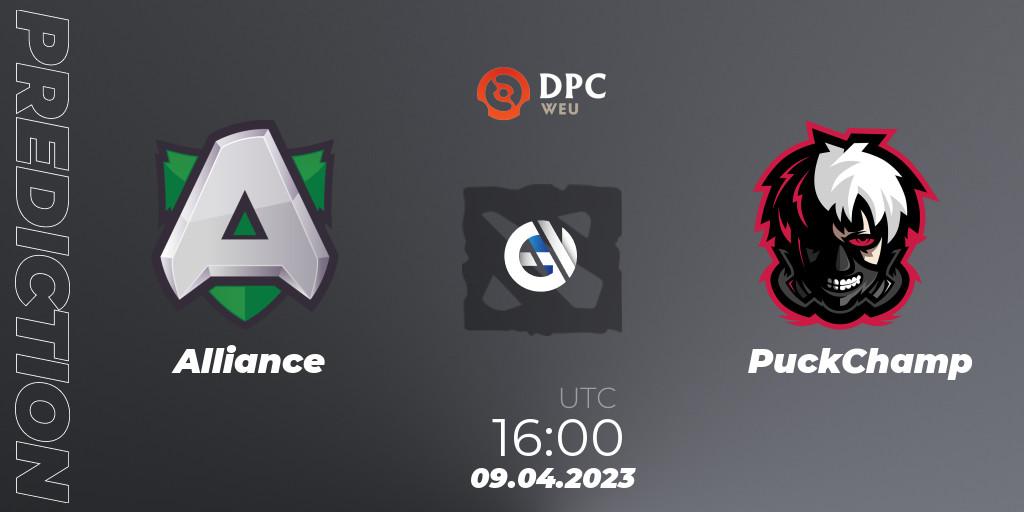 Prognose für das Spiel Alliance VS PuckChamp. 09.04.23. Dota 2 - DPC 2023 Tour 2: WEU Division II (Lower)