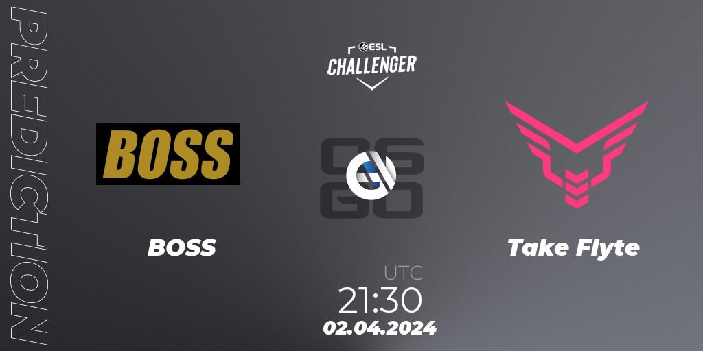 Prognose für das Spiel BOSS VS Take Flyte. 02.04.24. CS2 (CS:GO) - ESL Challenger #57: North American Closed Qualifier