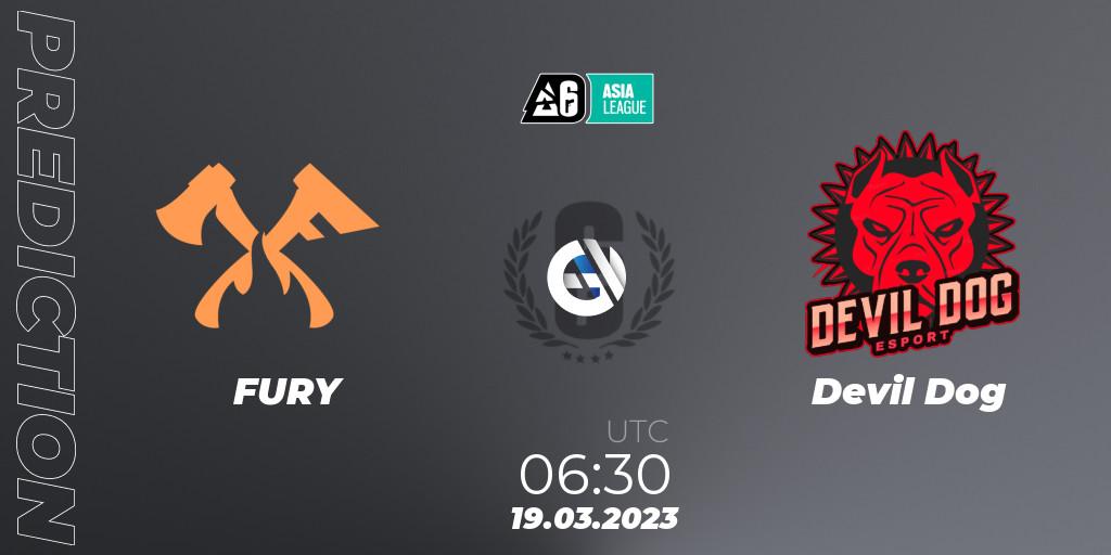 Prognose für das Spiel FURY VS Devil Dog. 19.03.23. Rainbow Six - SEA League 2023 - Stage 1