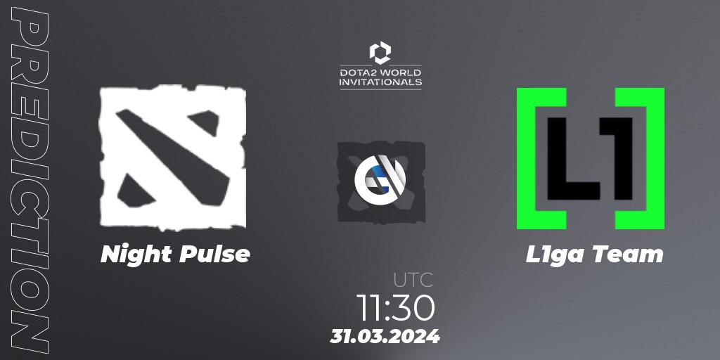 Prognose für das Spiel Night Pulse VS L1ga Team. 31.03.24. Dota 2 - Portal Dota 2 World Invitationals