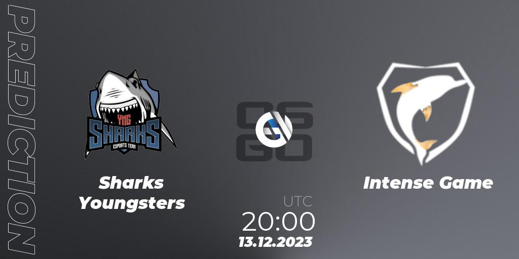 Prognose für das Spiel Sharks Youngsters VS Intense Game. 13.12.2023 at 20:00. Counter-Strike (CS2) - Gamers Club Liga Série A: December 2023