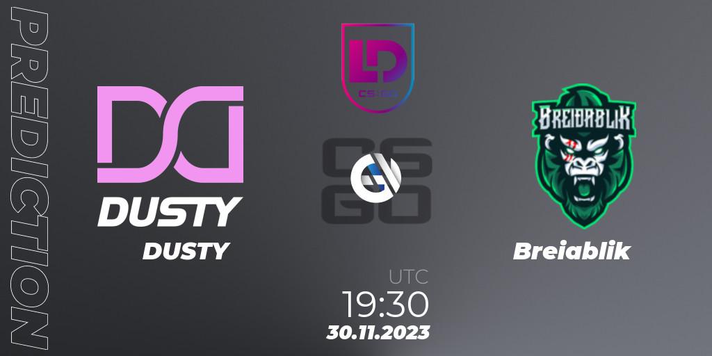 Prognose für das Spiel DUSTY VS Breiðablik. 30.11.2023 at 19:30. Counter-Strike (CS2) - Icelandic Esports League Season 8: Regular Season
