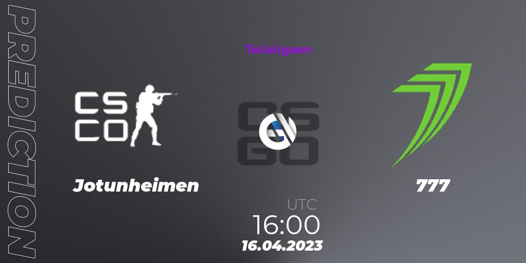 Prognose für das Spiel Jotunheimen VS 777. 16.04.23. CS2 (CS:GO) - Telialigaen Spring 2023: Group stage