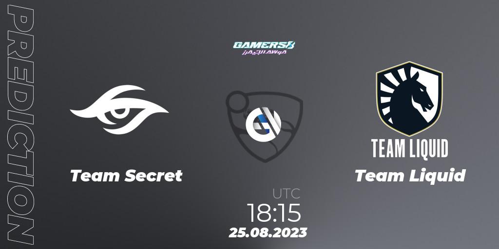 Prognose für das Spiel Team Secret VS Team Liquid. 25.08.23. Rocket League - Gamers8 2023