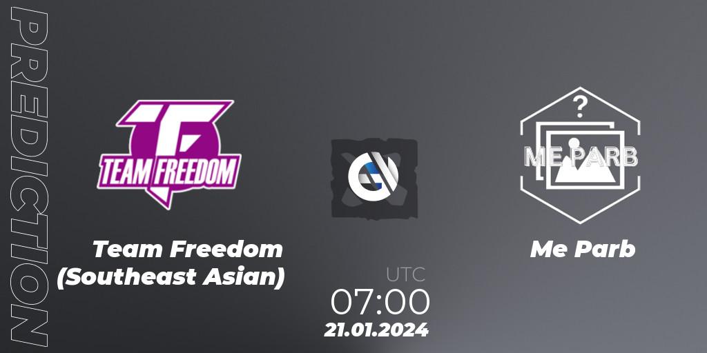Prognose für das Spiel Team Freedom (Southeast Asian) VS Me Parb. 21.01.2024 at 07:13. Dota 2 - New Year Cup 2024