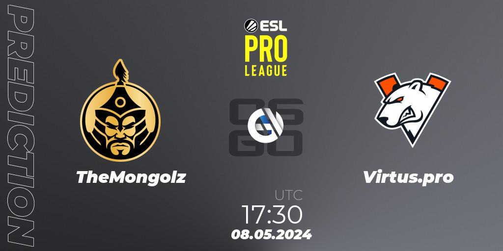 Prognose für das Spiel TheMongolz VS Virtus.pro. 08.05.24. CS2 (CS:GO) - ESL Pro League Season 19