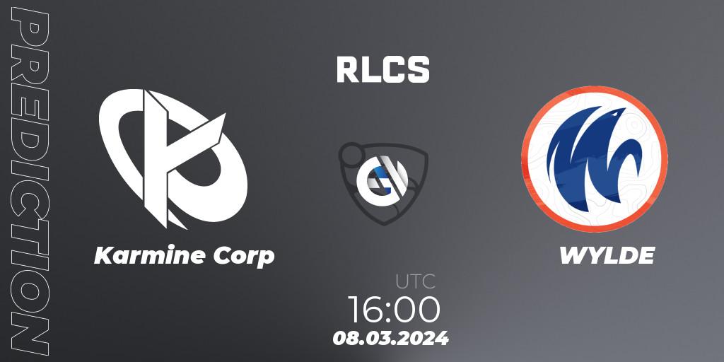 Prognose für das Spiel Karmine Corp VS WYLDE. 08.03.24. Rocket League - RLCS 2024 - Major 1: Europe Open Qualifier 3