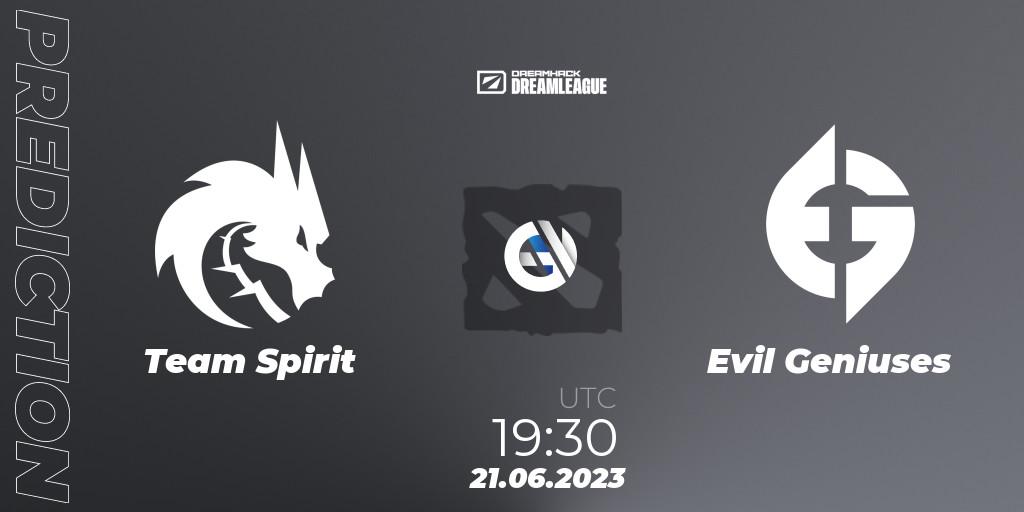 Prognose für das Spiel Team Spirit VS Evil Geniuses. 21.06.23. Dota 2 - DreamLeague Season 20 - Group Stage 2