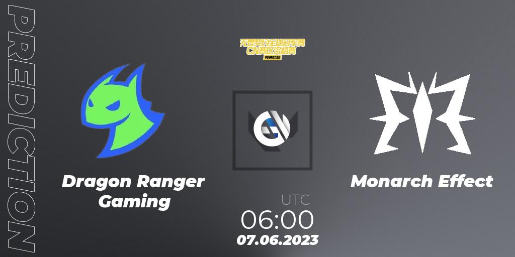 Prognose für das Spiel Dragon Ranger Gaming VS Monarch Effect. 07.06.23. VALORANT - VALORANT Champions Tour 2023: China Preliminaries