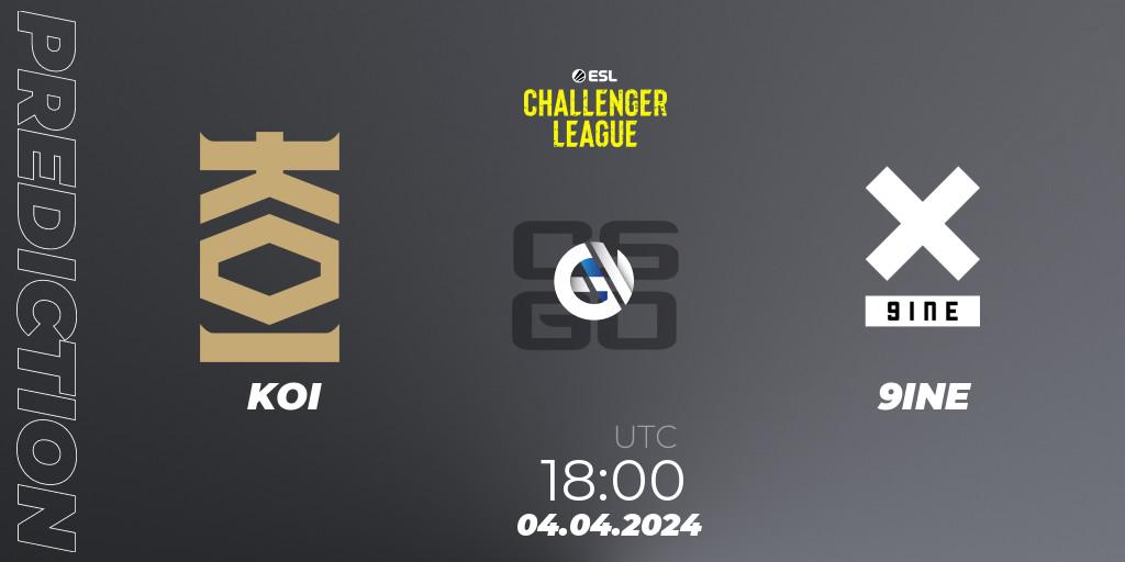 Prognose für das Spiel KOI VS 9INE. 03.04.24. CS2 (CS:GO) - ESL Challenger League Season 47: Europe