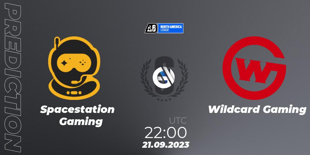 Prognose für das Spiel Spacestation Gaming VS Wildcard Gaming. 21.09.2023 at 22:00. Rainbow Six - North America League 2023 - Stage 2