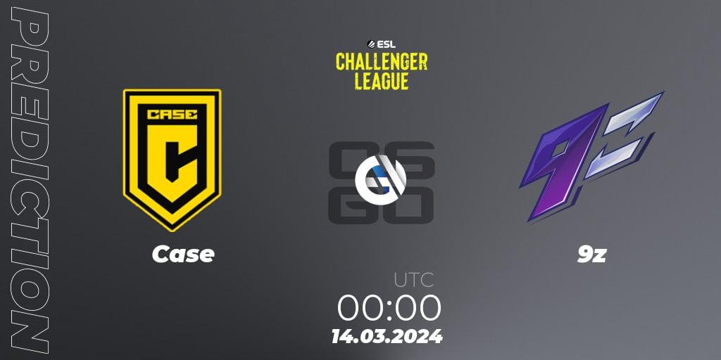 Prognose für das Spiel Case VS 9z. 01.05.2024 at 20:00. Counter-Strike (CS2) - ESL Challenger League Season 47: South America