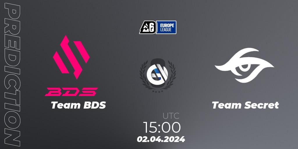 Prognose für das Spiel Team BDS VS Team Secret. 02.04.24. Rainbow Six - Europe League 2024 - Stage 1