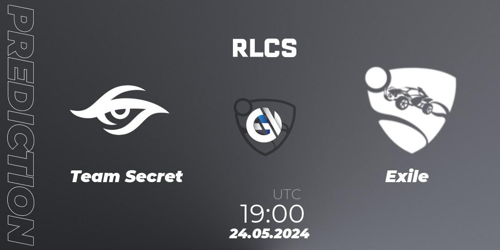 Prognose für das Spiel Team Secret VS Exile. 24.05.2024 at 19:00. Rocket League - RLCS 2024 - Major 2: SAM Open Qualifier 6