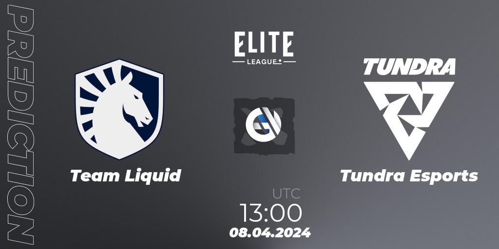 Prognose für das Spiel Team Liquid VS Tundra Esports. 08.04.24. Dota 2 - Elite League: Round-Robin Stage