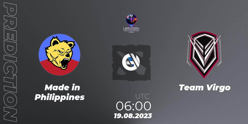 Prognose für das Spiel Made in Philippines VS Team Virgo. 24.08.23. Dota 2 - LingNeng Trendy Invitational