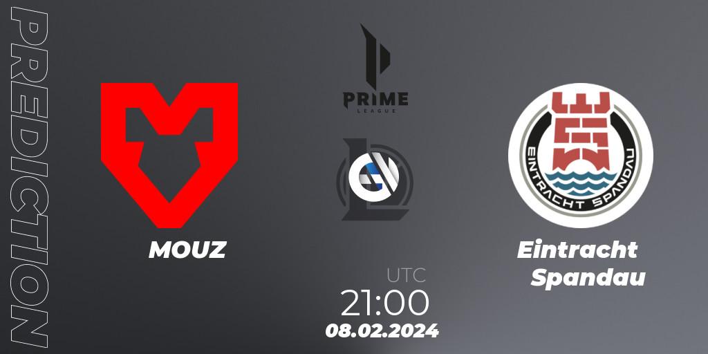 Prognose für das Spiel MOUZ VS Eintracht Spandau. 08.02.24. LoL - Prime League Spring 2024 - Group Stage