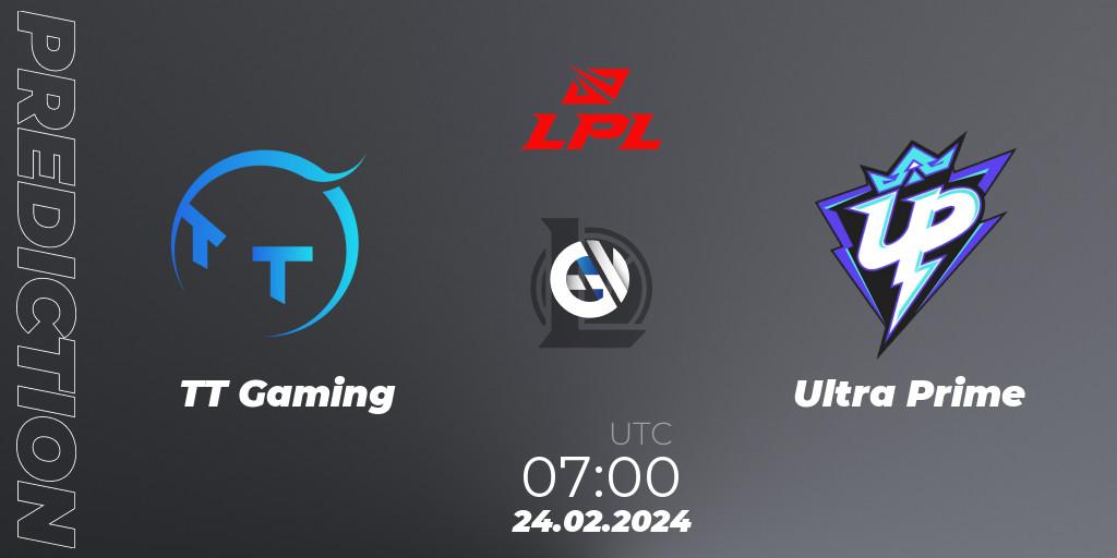 Prognose für das Spiel TT Gaming VS Ultra Prime. 24.02.24. LoL - LPL Spring 2024 - Group Stage