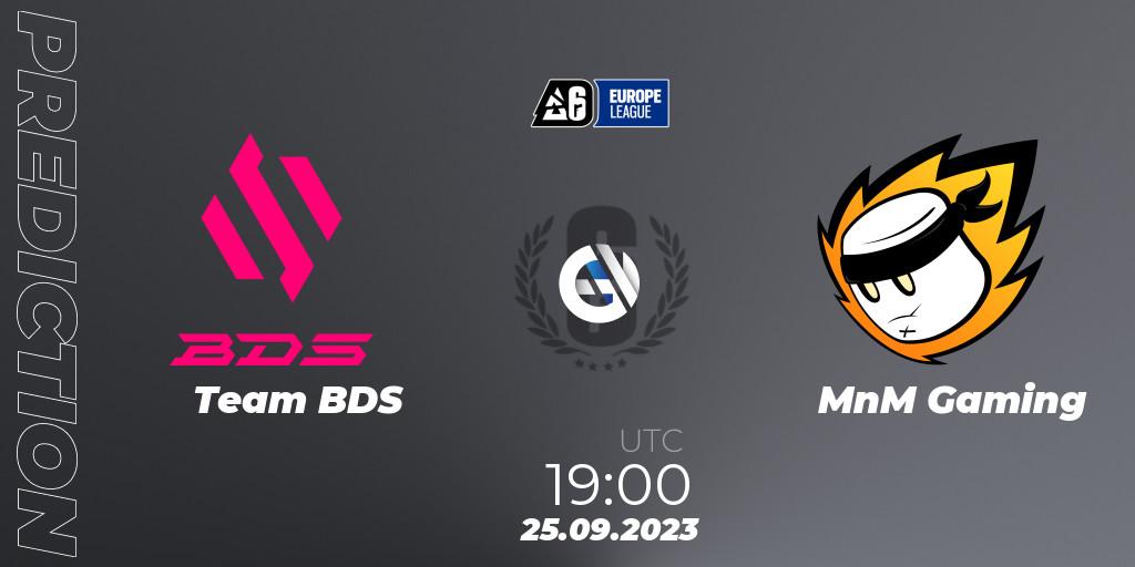 Prognose für das Spiel Team BDS VS MnM Gaming. 25.09.23. Rainbow Six - Europe League 2023 - Stage 2