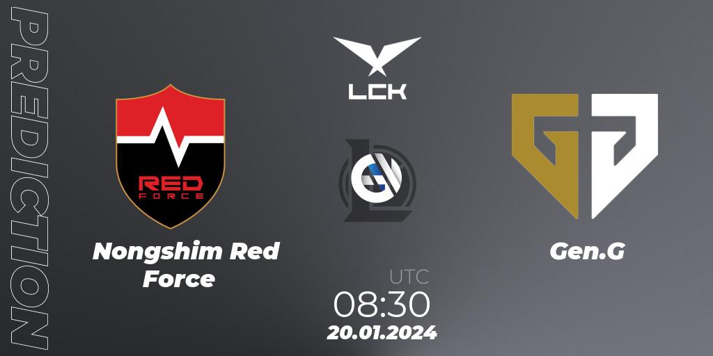 Prognose für das Spiel Nongshim Red Force VS Gen.G. 20.01.24. LoL - LCK Spring 2024 - Group Stage