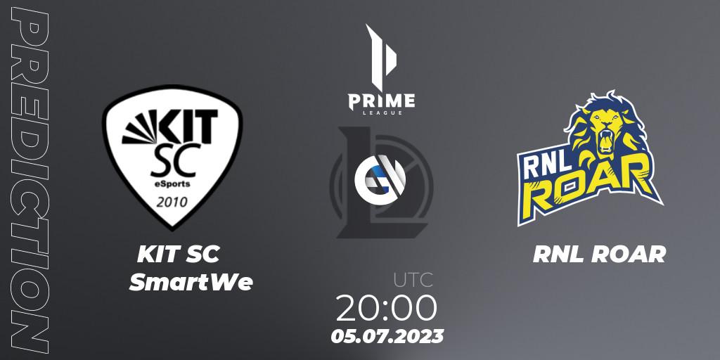 Prognose für das Spiel KIT SC SmartWe VS RNL ROAR. 05.07.2023 at 20:00. LoL - Prime League 2nd Division Summer 2023