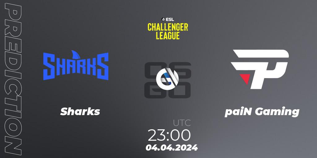 Prognose für das Spiel Sharks VS paiN Gaming. 04.04.24. CS2 (CS:GO) - ESL Challenger League Season 47: South America