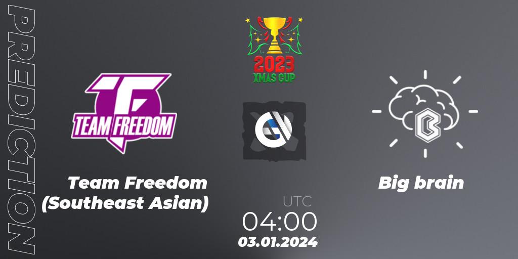 Prognose für das Spiel Team Freedom (Southeast Asian) VS Big brain. 30.12.23. Dota 2 - Xmas Cup 2023