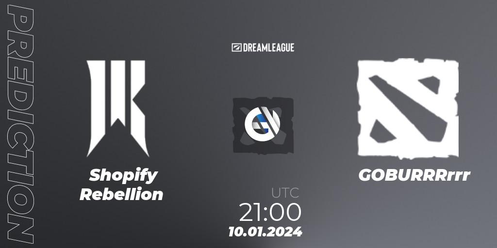Prognose für das Spiel Shopify Rebellion VS GOBURRRrrr. 10.01.2024 at 21:29. Dota 2 - DreamLeague Season 22: North America Open Qualifier #1