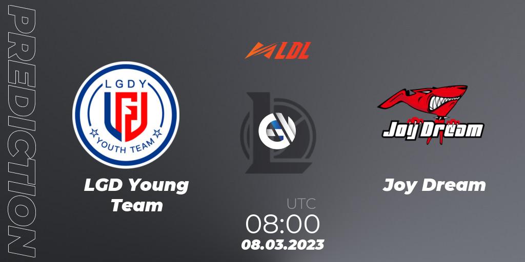 Prognose für das Spiel LGD Young Team VS Joy Dream. 08.03.2023 at 08:00. LoL - LDL 2023 - Regular Season