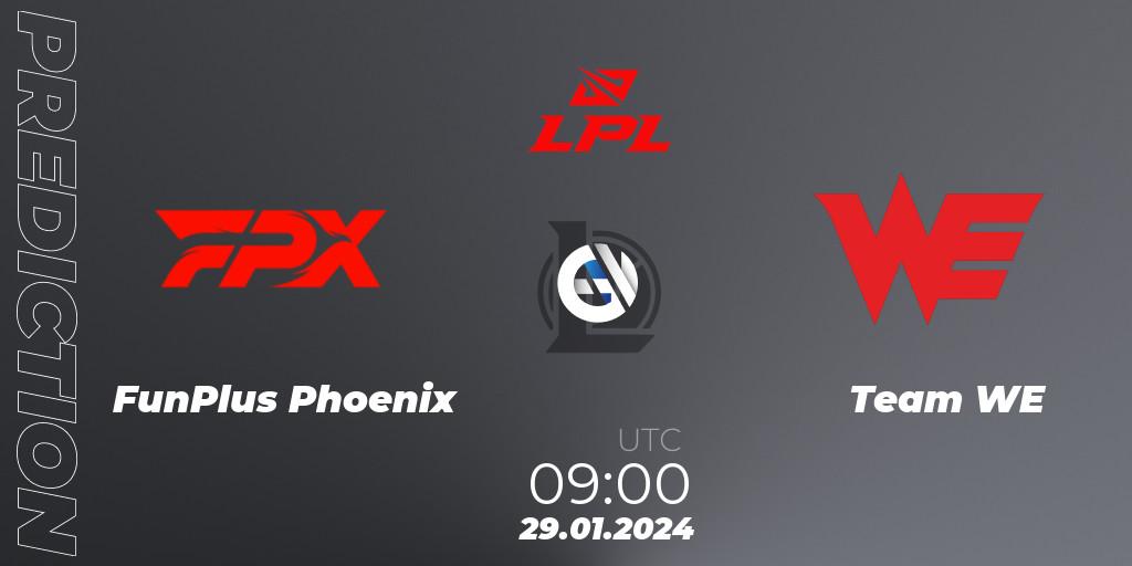 Prognose für das Spiel FunPlus Phoenix VS Team WE. 29.01.2024 at 09:00. LoL - LPL Spring 2024 - Group Stage