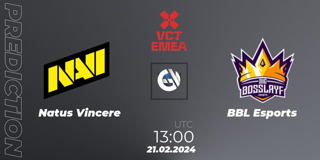 Prognose für das Spiel Natus Vincere VS BBL Esports. 21.02.24. VALORANT - VCT 2024: EMEA Kickoff