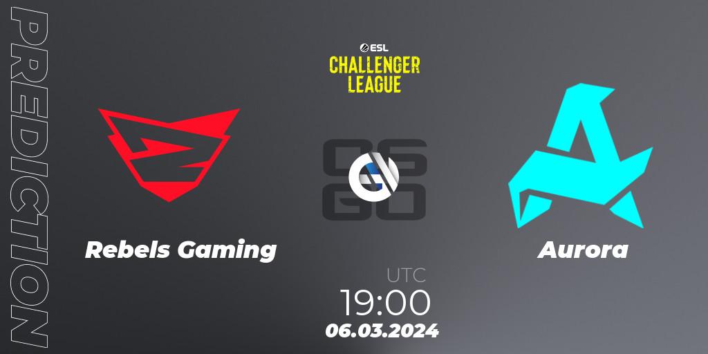 Prognose für das Spiel Rebels Gaming VS Aurora. 25.03.24. CS2 (CS:GO) - ESL Challenger League Season 47: Europe