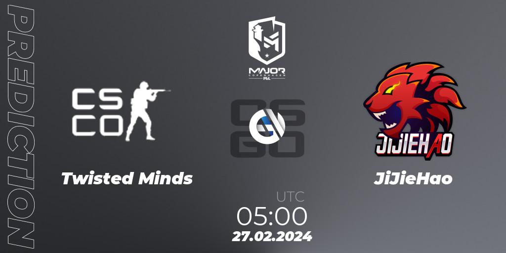 Prognose für das Spiel Twisted Minds VS JiJieHao. 27.02.24. CS2 (CS:GO) - PGL CS2 Major Copenhagen 2024 Asia RMR