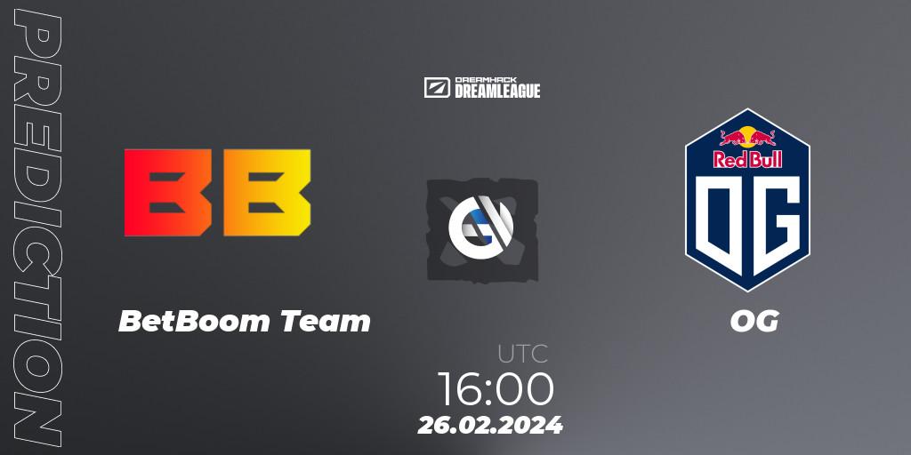 Prognose für das Spiel BetBoom Team VS OG. 26.02.24. Dota 2 - DreamLeague Season 22