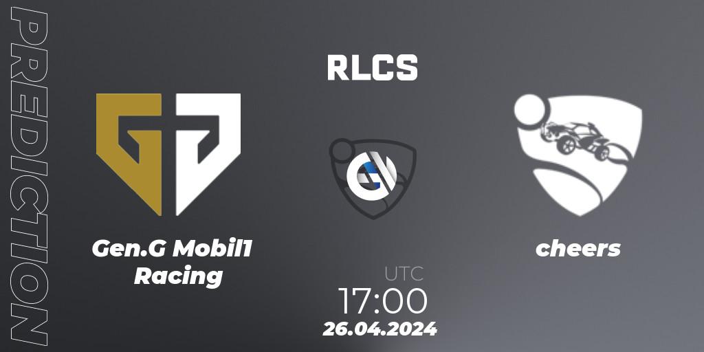 Prognose für das Spiel Gen.G Mobil1 Racing VS cheers. 26.04.24. Rocket League - RLCS 2024 - Major 2: NA Open Qualifier 4
