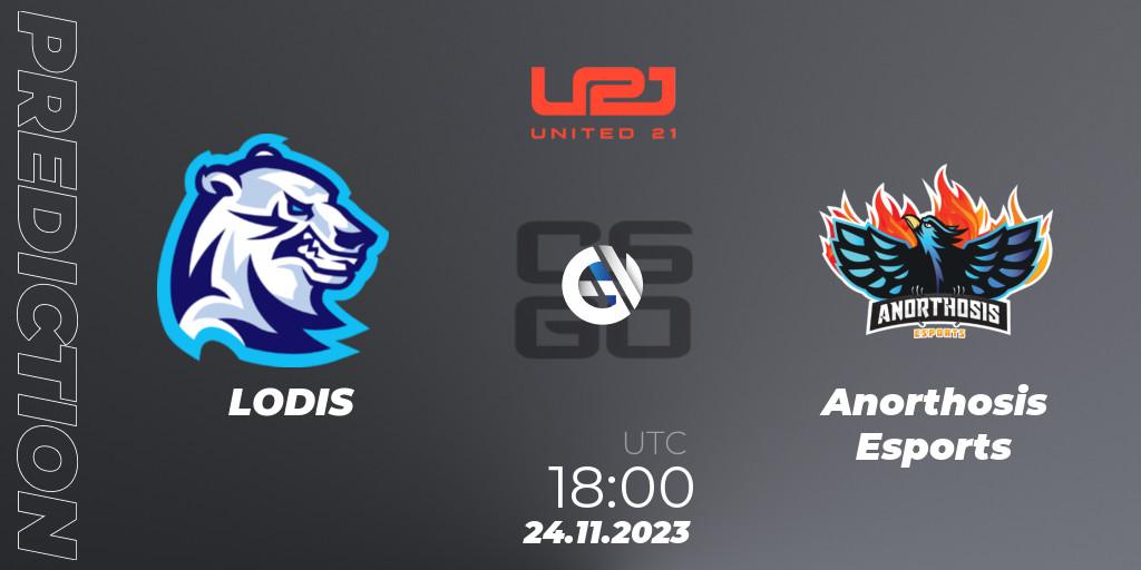 Prognose für das Spiel LODIS VS Anorthosis Esports. 24.11.23. CS2 (CS:GO) - United21 Season 8: Division 2