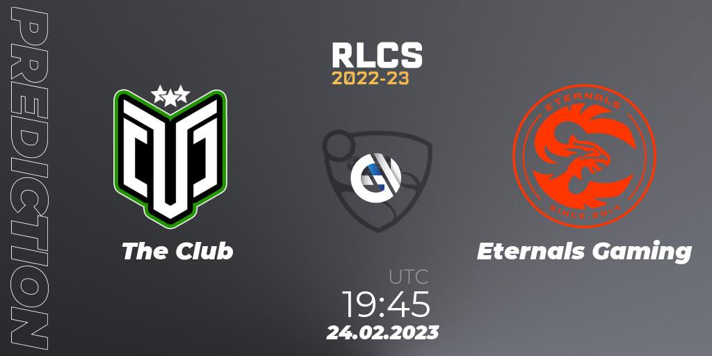 Prognose für das Spiel The Club VS Eternals Gaming. 24.02.23. Rocket League - RLCS 2022-23 - Winter: South America Regional 3 - Winter Invitational