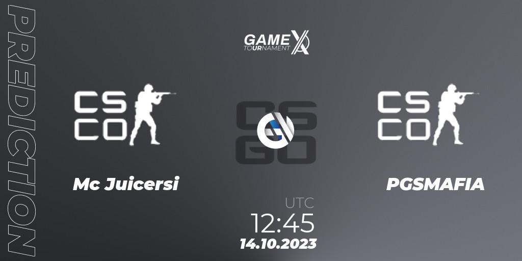 Prognose für das Spiel Mc Juicersi VS PGSMAFIA. 14.10.2023 at 12:45. Counter-Strike (CS2) - GameX 2023