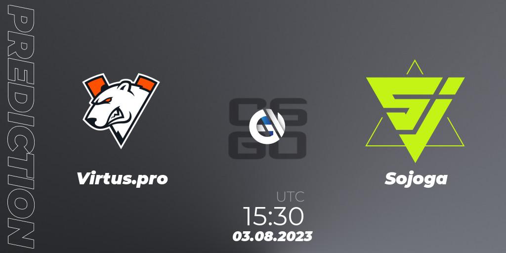 Prognose für das Spiel Virtus.pro VS Sojoga. 03.08.2023 at 15:30. Counter-Strike (CS2) - CCT 2023 Online Finals 2