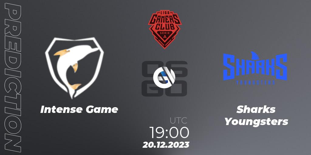 Prognose für das Spiel Intense Game VS Sharks Youngsters. 20.12.2023 at 19:00. Counter-Strike (CS2) - Gamers Club Liga Série A: December 2023