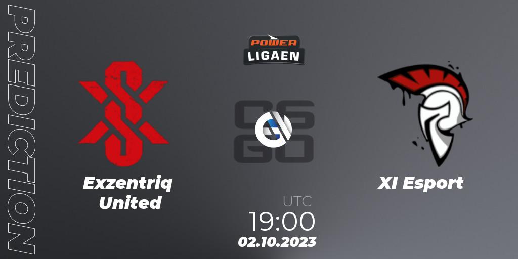 Prognose für das Spiel Exzentriq United VS XI Esport. 02.10.2023 at 18:00. Counter-Strike (CS2) - POWER Ligaen Season 24 Finals