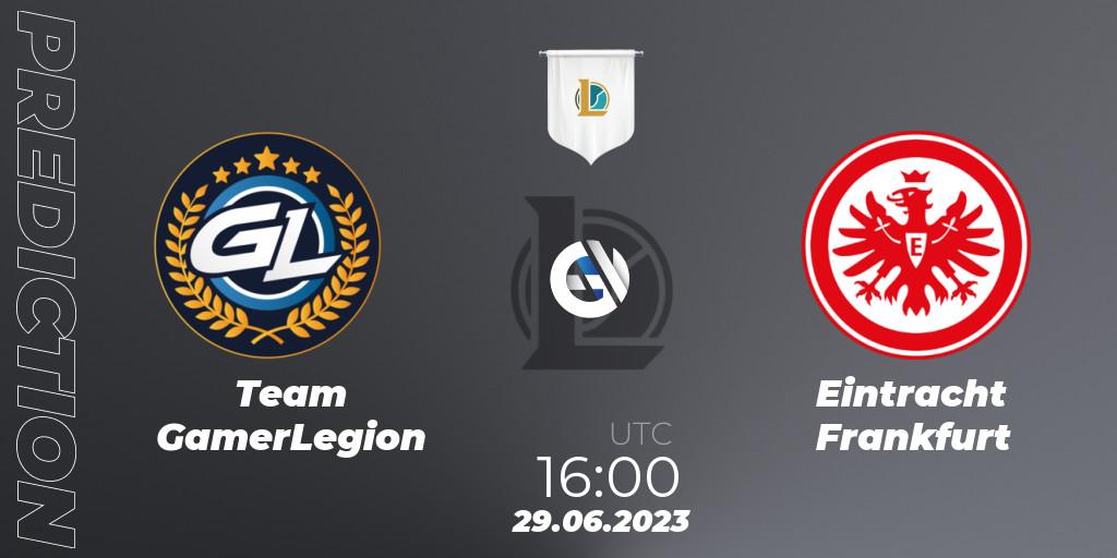 Prognose für das Spiel Team GamerLegion VS Eintracht Frankfurt. 29.06.2023 at 19:00. LoL - Prime League Summer 2023 - Group Stage